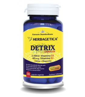 Detrix Complex (Vitamina D3 + Vitamina K2 + Calciu + Magneziu) 30cps HERBAGETICA