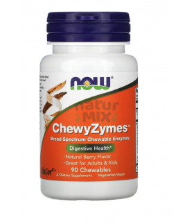 Chewyzymes Enzime Digestive - 90 Tablete Maticabile Now Foods