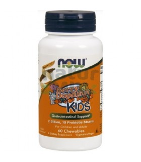 BerryDophilus Probiotice Copii, 2 Miliarde, 10 Tulpini - 60 tablete masticabile NOW FOODS