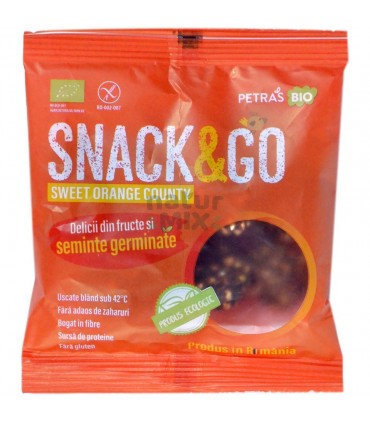 Snack & GO cu portocale si seminte germinate BIO Petras Bio - 40 g